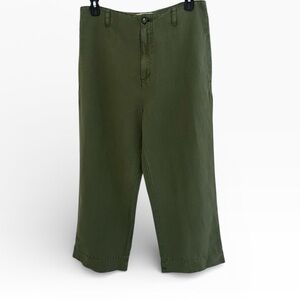 Sundance Olive Green Wide Leg Linen Blend Pants Size 12